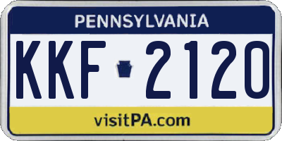 PA license plate KKF2120