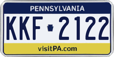 PA license plate KKF2122
