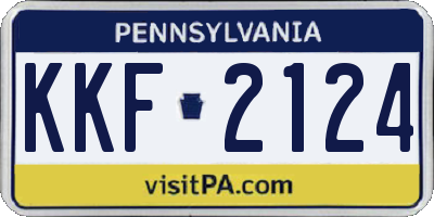 PA license plate KKF2124