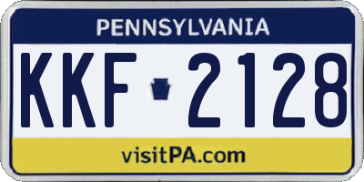 PA license plate KKF2128