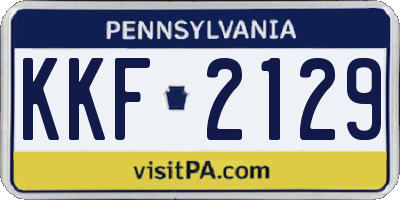 PA license plate KKF2129