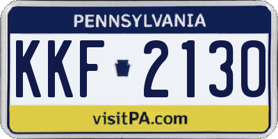 PA license plate KKF2130