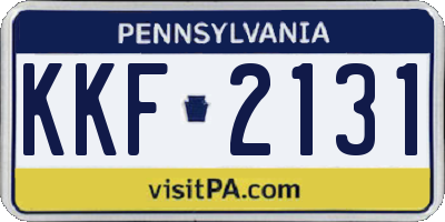 PA license plate KKF2131