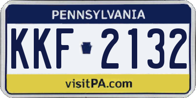 PA license plate KKF2132