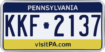 PA license plate KKF2137