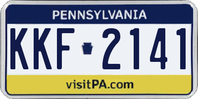 PA license plate KKF2141