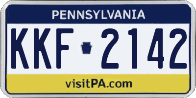 PA license plate KKF2142