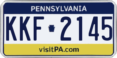PA license plate KKF2145