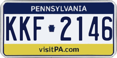 PA license plate KKF2146