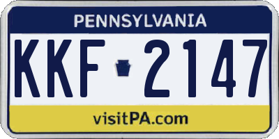 PA license plate KKF2147