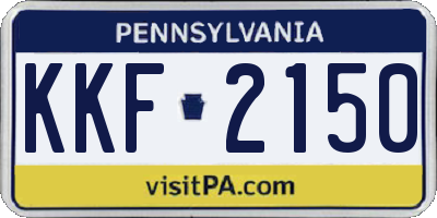 PA license plate KKF2150