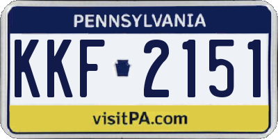PA license plate KKF2151