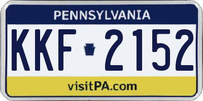 PA license plate KKF2152