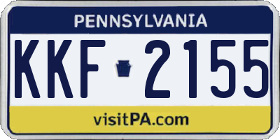 PA license plate KKF2155