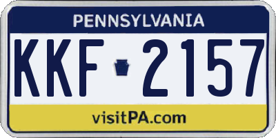 PA license plate KKF2157