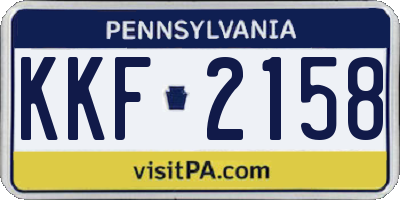 PA license plate KKF2158