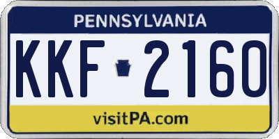 PA license plate KKF2160