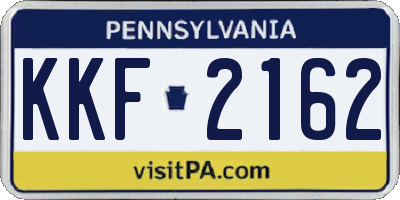 PA license plate KKF2162