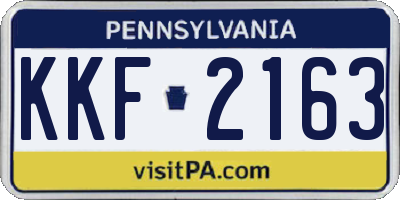 PA license plate KKF2163