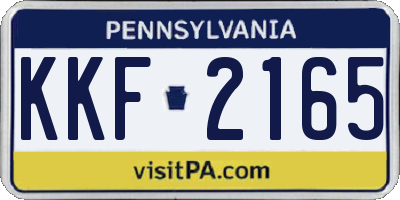 PA license plate KKF2165