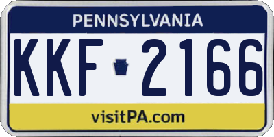 PA license plate KKF2166