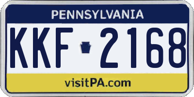 PA license plate KKF2168