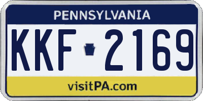 PA license plate KKF2169