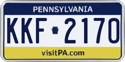 PA license plate KKF2170