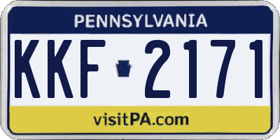 PA license plate KKF2171