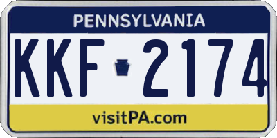 PA license plate KKF2174