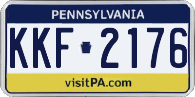 PA license plate KKF2176