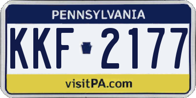 PA license plate KKF2177