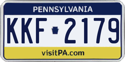 PA license plate KKF2179