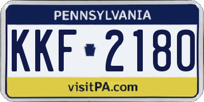 PA license plate KKF2180