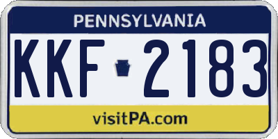PA license plate KKF2183