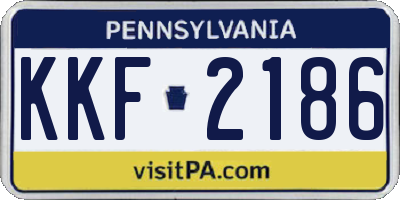 PA license plate KKF2186