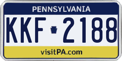 PA license plate KKF2188