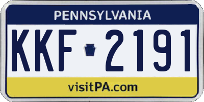 PA license plate KKF2191