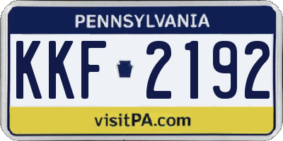 PA license plate KKF2192