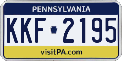 PA license plate KKF2195