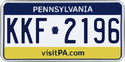 PA license plate KKF2196