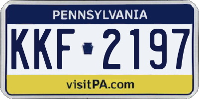 PA license plate KKF2197