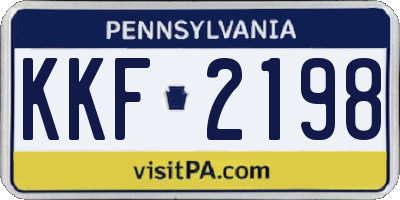 PA license plate KKF2198