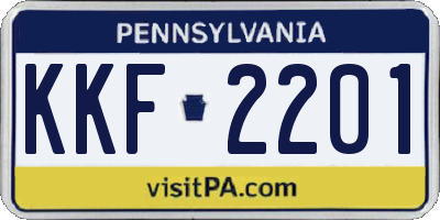 PA license plate KKF2201