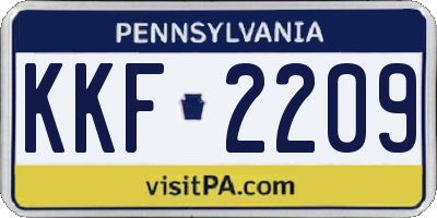 PA license plate KKF2209