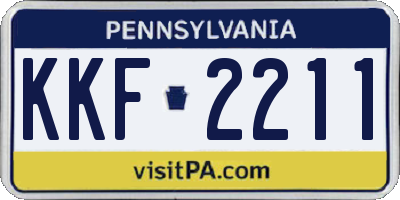 PA license plate KKF2211
