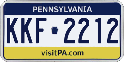 PA license plate KKF2212