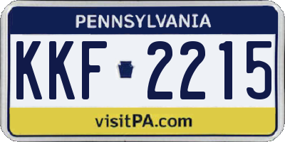 PA license plate KKF2215