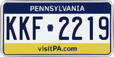 PA license plate KKF2219