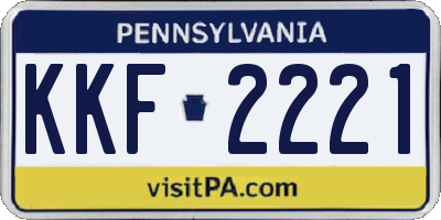 PA license plate KKF2221